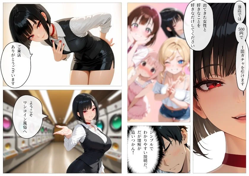 ワンコイン風俗 〜ガチャで引いたSSR美女を好き放題〜【ピココミック】d_632705サンプル画像008